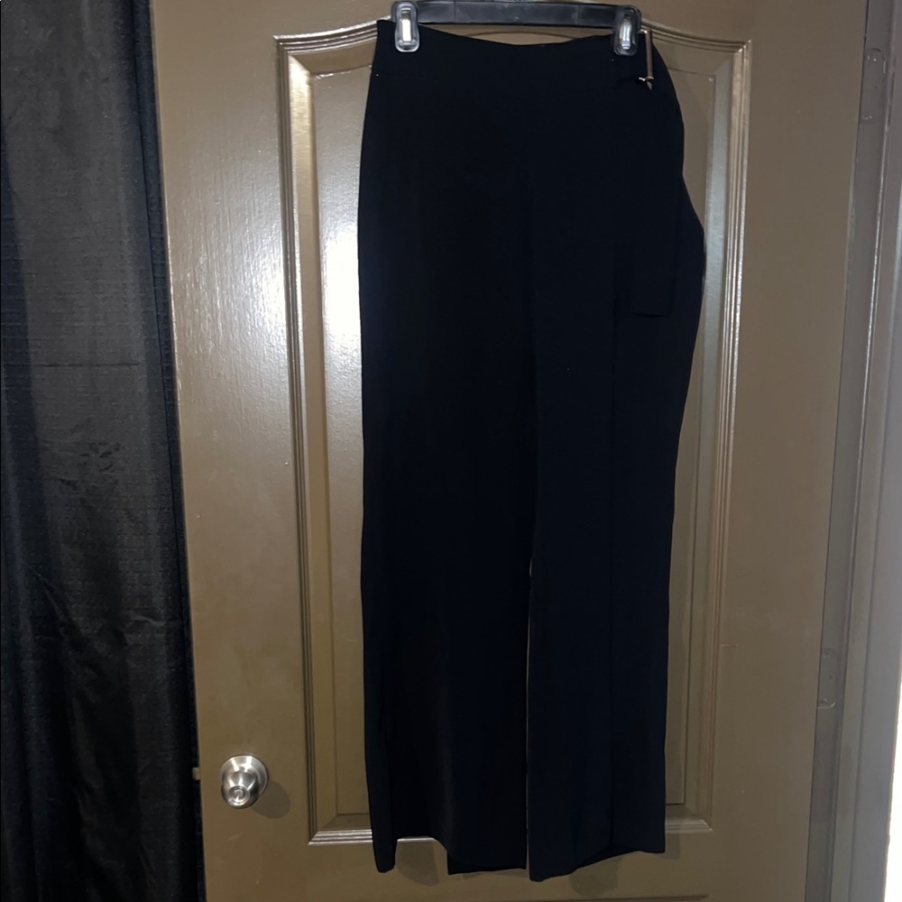 Elegant Black Women's Pants with front split  legs